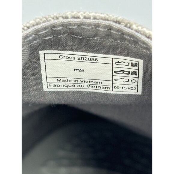 Crocs Santa Cruz 2 Luxe Canvas Loafers Gray Mens 9 Comfortable Casual Shoes - Picture 9 of 9